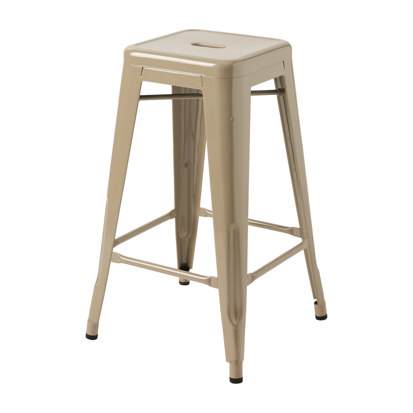 Tabouret en acier gris beige 65cm - Tolix