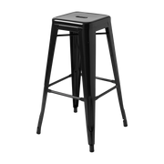 Sgabello in acciaio nero scuro 75cm - Tolix