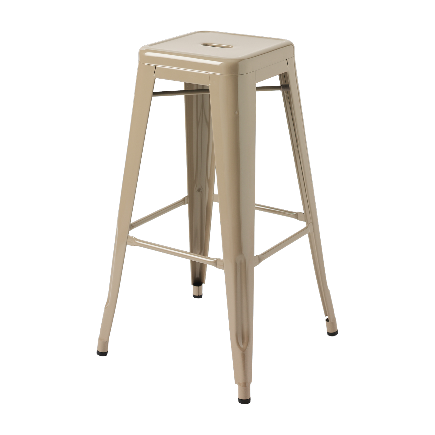 Tabouret en acier gris beige 75cm - Tolix