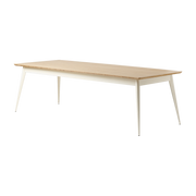 Table rectangulaire en chêne et acier blanc perlé 240x100cm 55 - Tolix