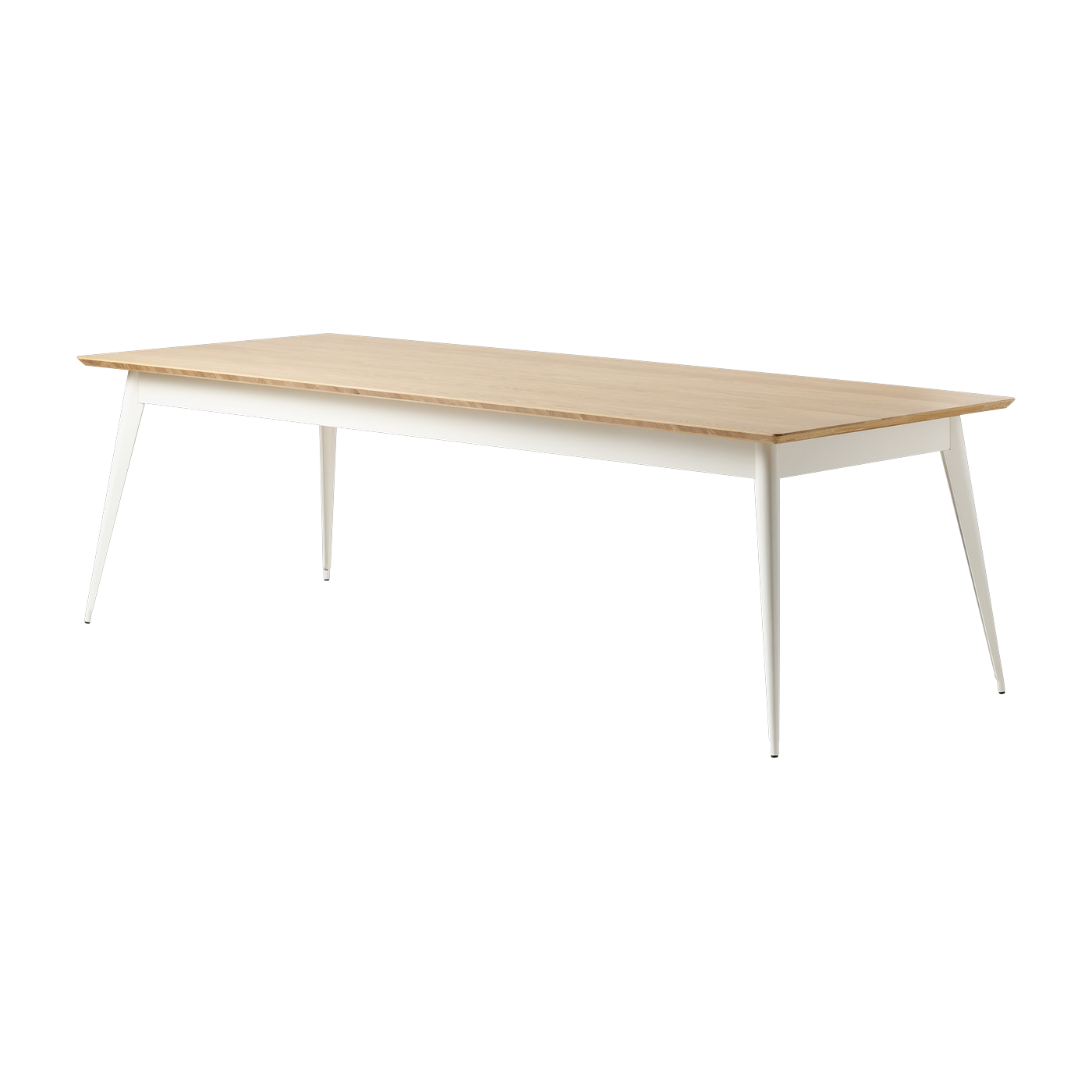 Table rectangulaire en chêne et acier blanc pur 240x100cm 55 - Tolix