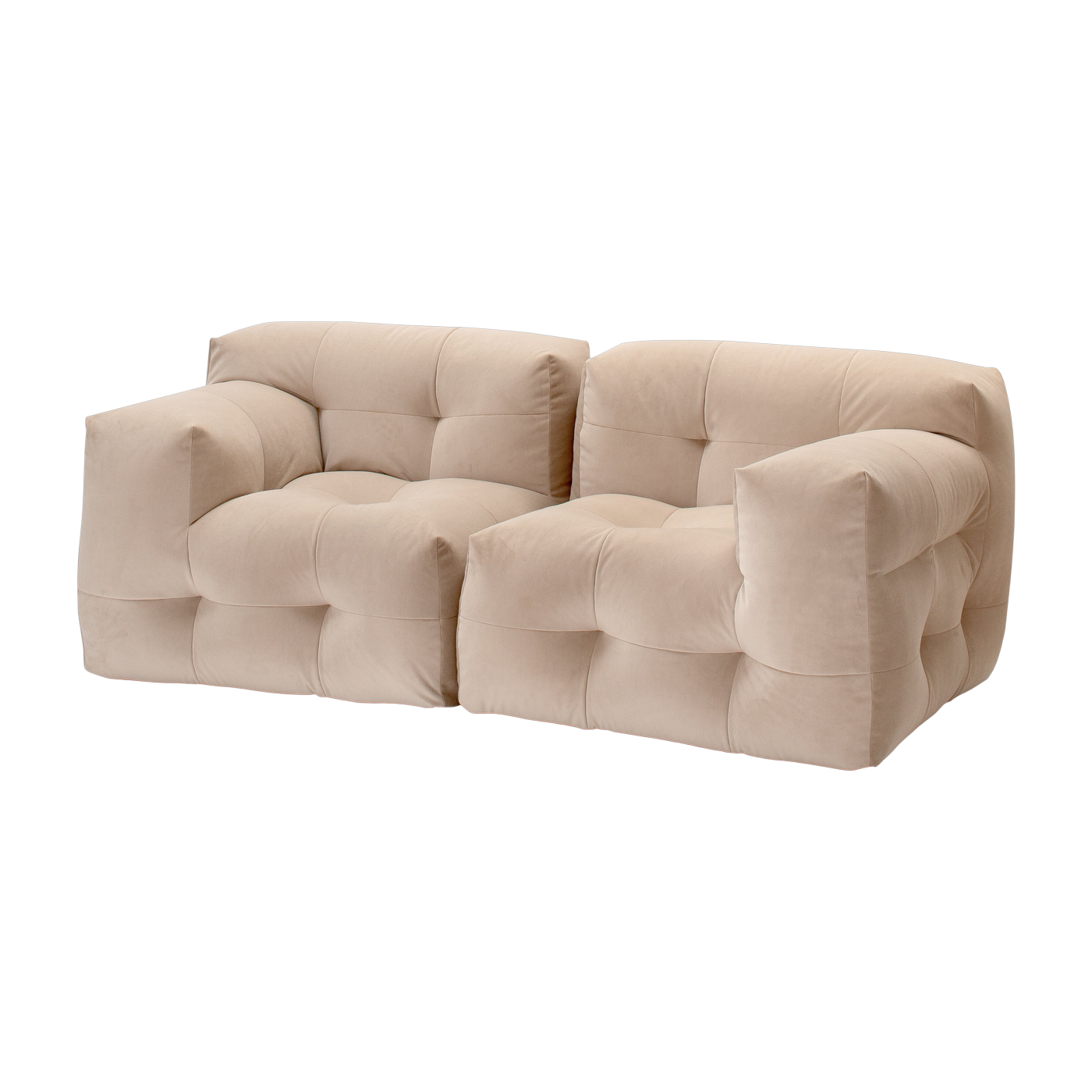 Canapé 2 places en tissu textum avelina beige 210cm Not-A-Sofa - EMKO