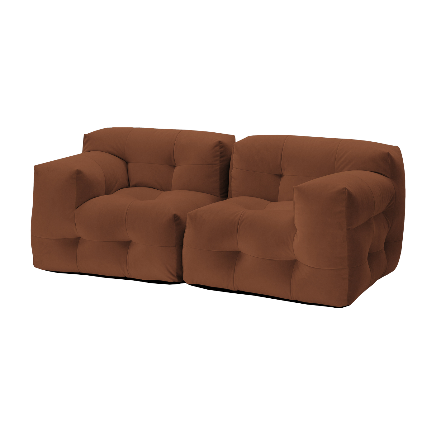 Canapé 2 places en tissu textum avelina chocolat 210cm Not-A-Sofa - EMKO
