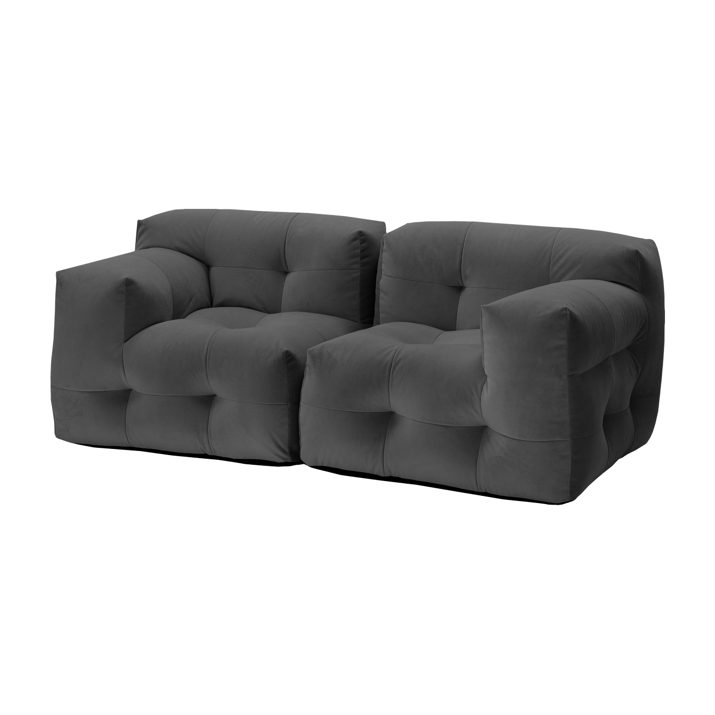 Canapé 2 places en tissu textum avelina gris foncé 210cm Not-A-Sofa - EMKO