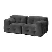 2-seater sofa in textum avelina fabric, dark grey 210cm Not-A-Sofa - EMKO