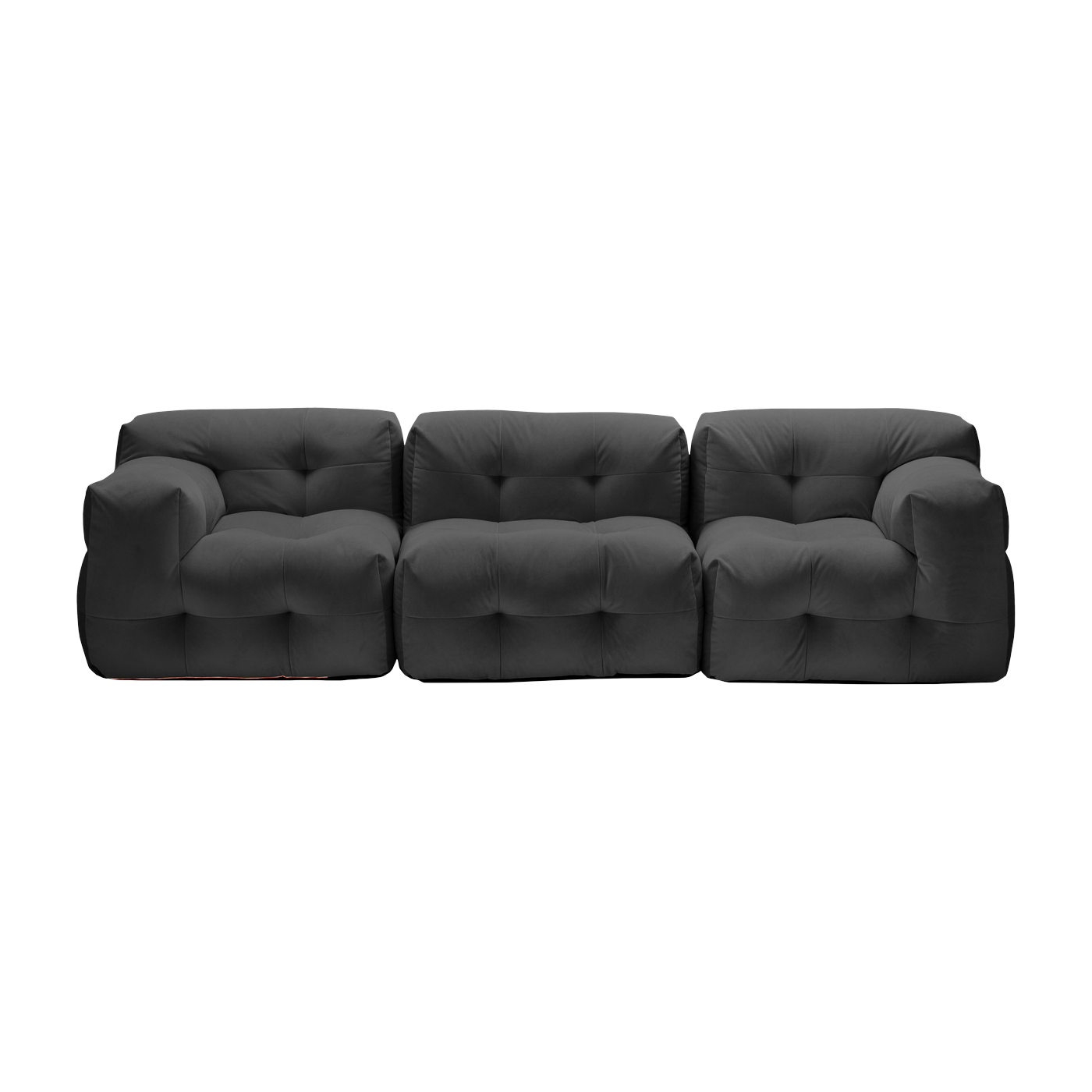 Canapé 3 places en tissu textum avelina gris foncé 315cm Not-A-Sofa - EMKO