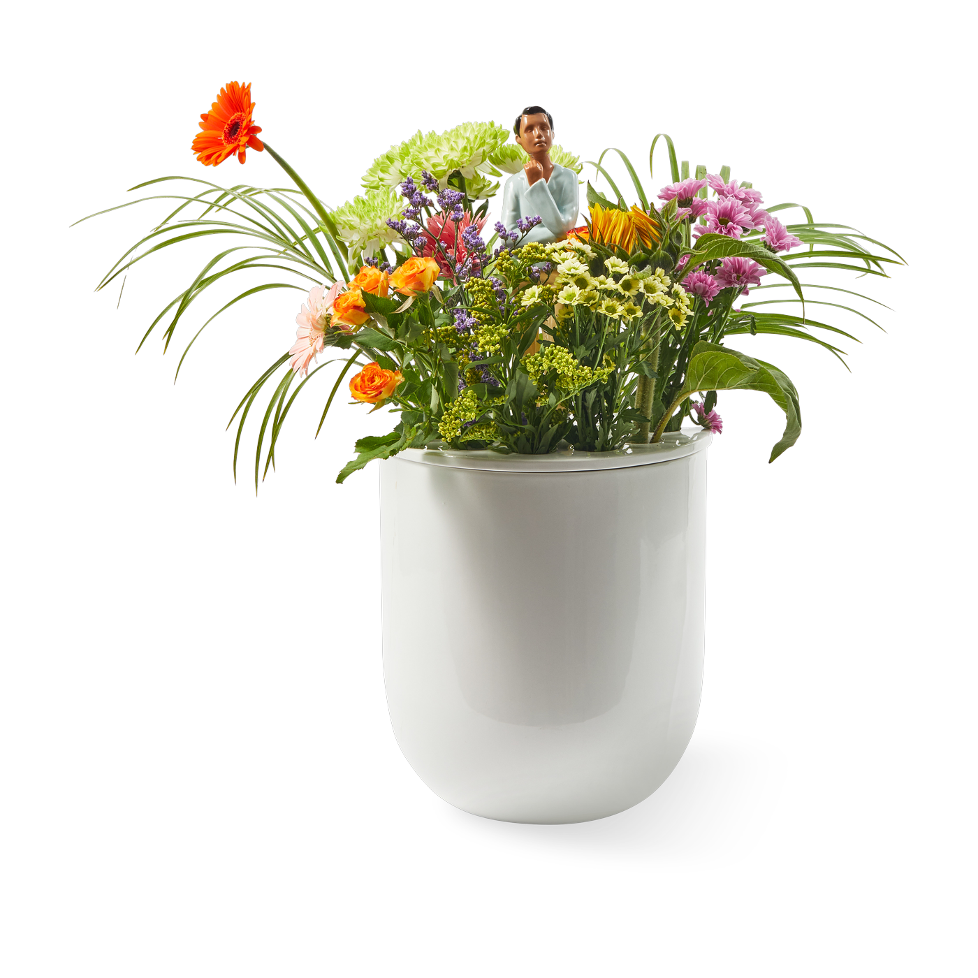 Vase Daydream white ceramic flower spade - Pols Potten