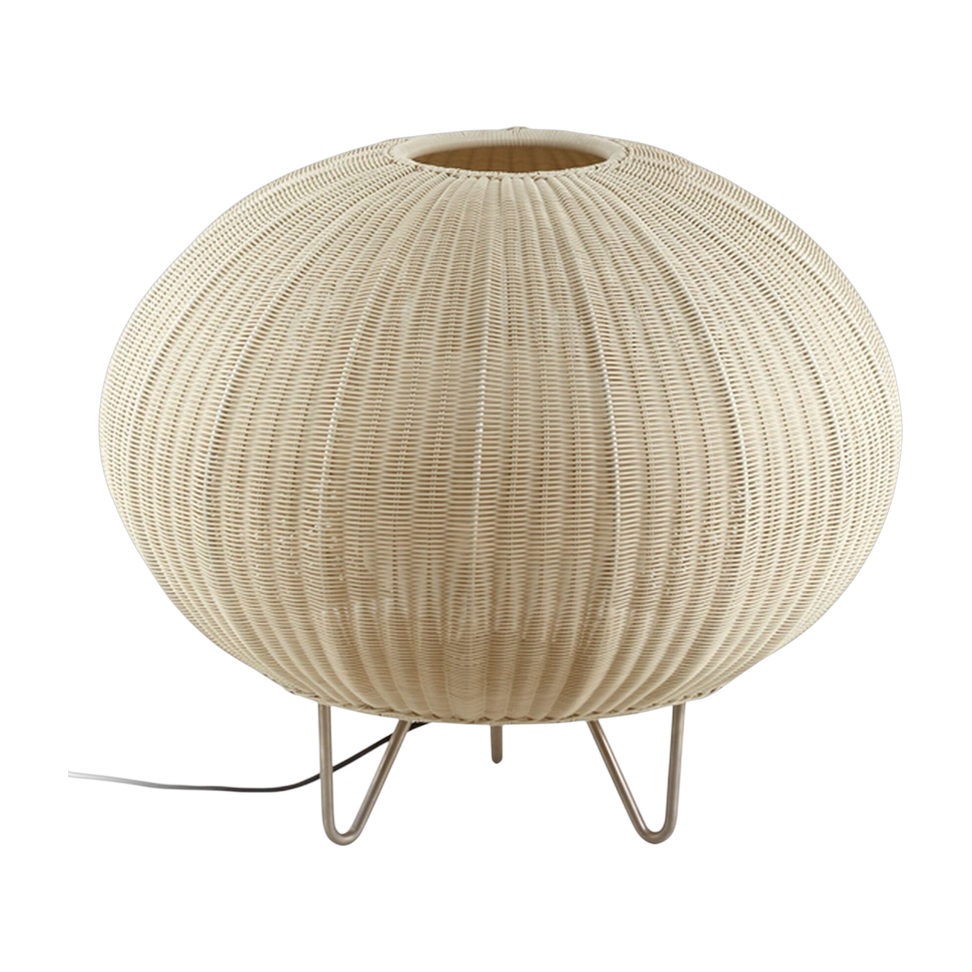 Lampe de sol d'extérieur en acier inoxydable et abat-jour blanc ivoire 61cm Garota P/01 - Bover