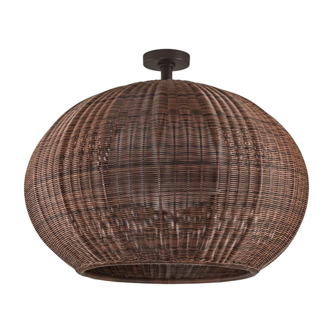Plafonnier d'extérieur led triac dimmable en aluminium et abat-jour marron 56cm Garota PF/02 - Bover