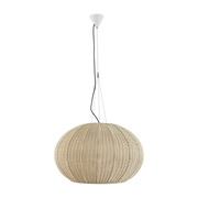 White aluminum garden pendant with ivory shade 72cm Garota S/02 - Bover