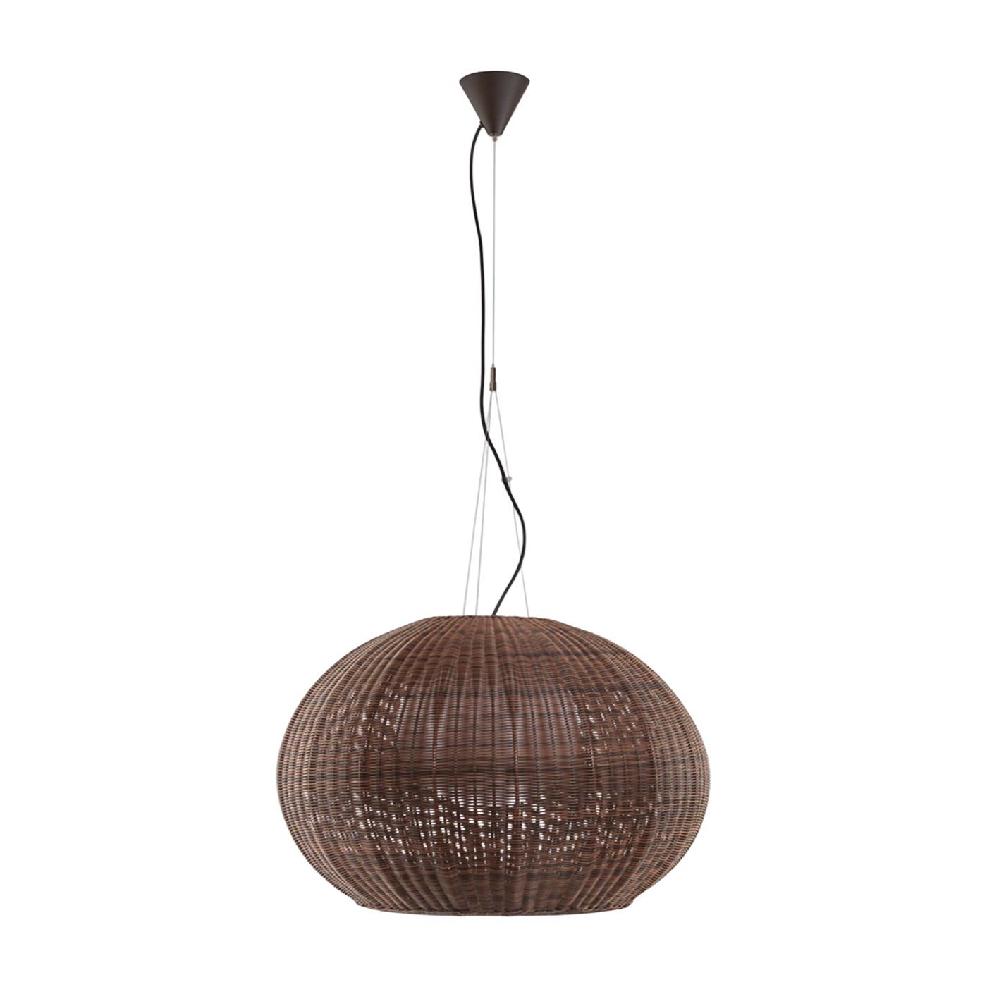 Suspension de jardin en aluminium graphite et abat-jour marron 72cm Garota S/02 - Bover
