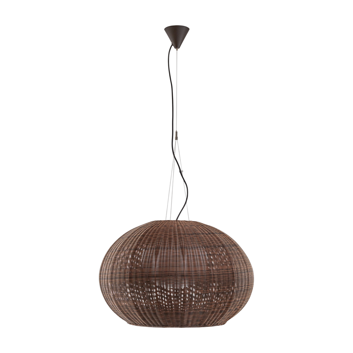 Suspension de jardin led dimmable en aluminium graphite et abat-jour marron 72cm Garota S/02 - Bover