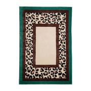 Green wool carpet safari 200x200cm - Colortherapis