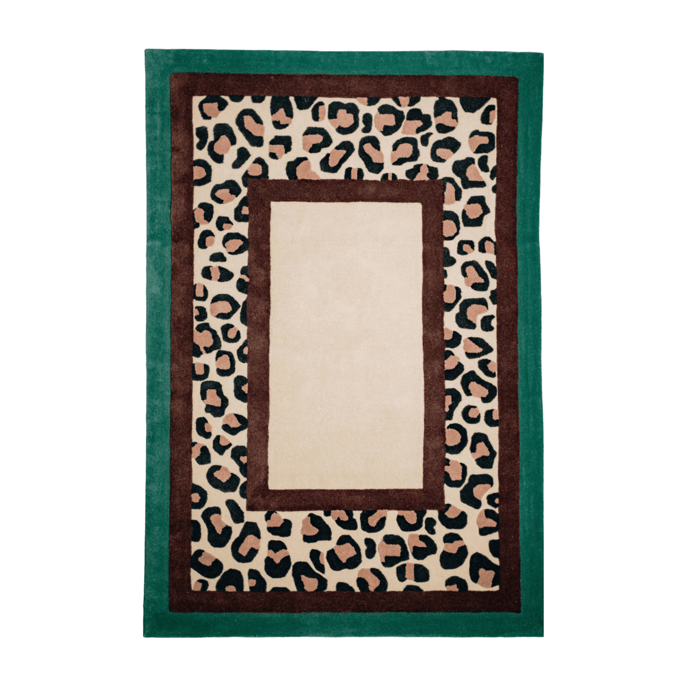 Green wool rug safari 120x180cm - Colortherapis