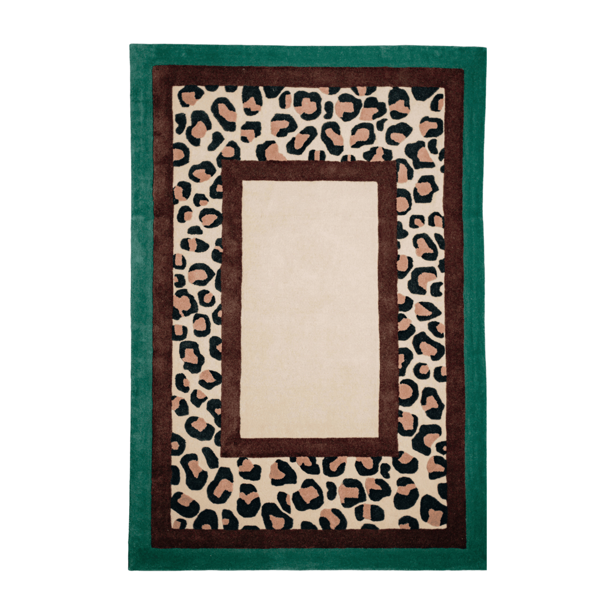 Green wool rug safari 140x210cm - Colortherapis