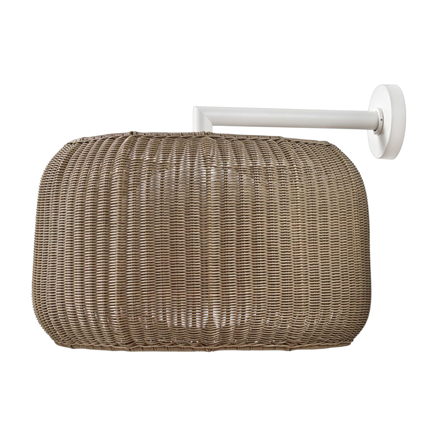 Aluminium triac dimmable garden wall light with light beige shade 50cm Fora - Bover