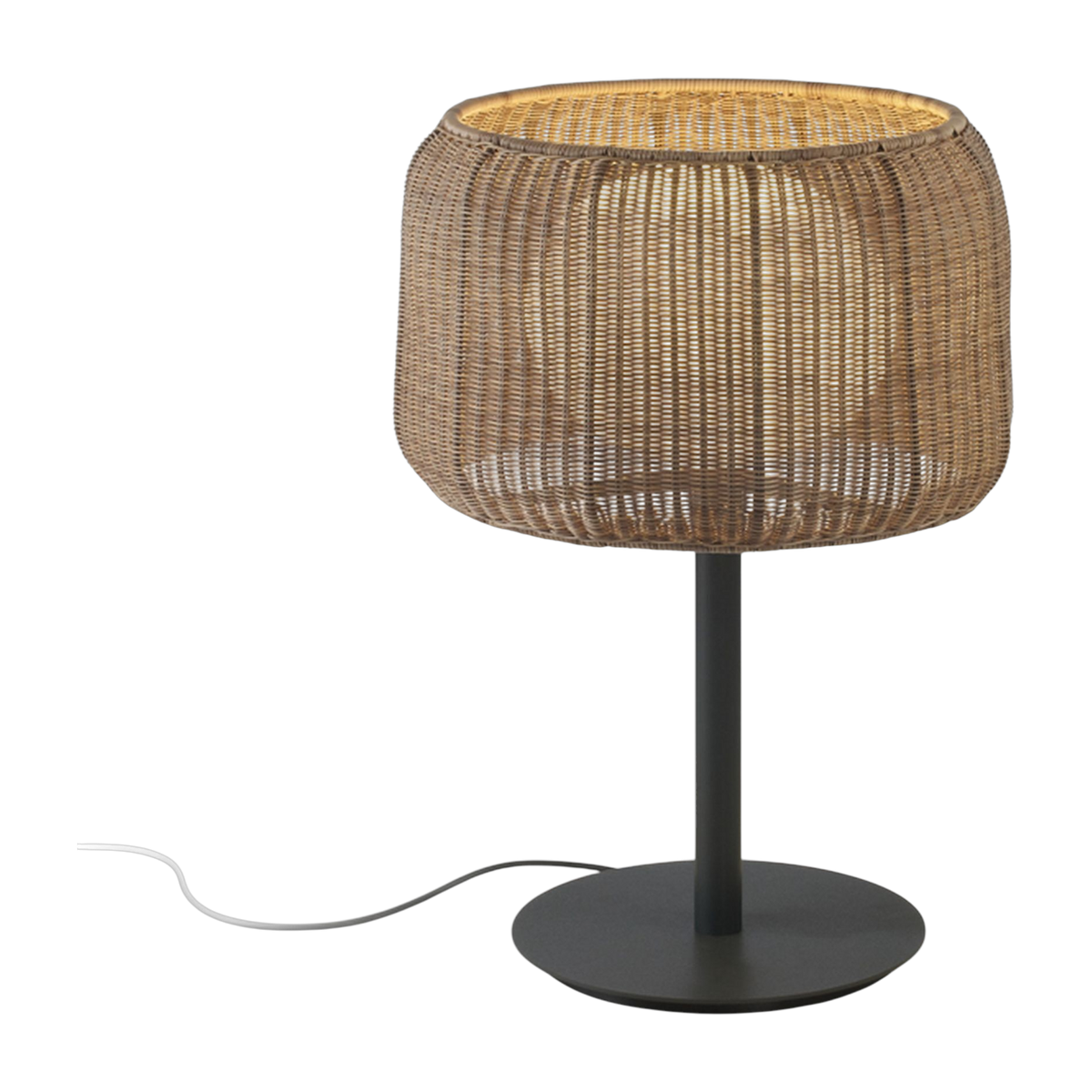 Außenlampe aus Aluminium Graphit braun und brauner Schirm rotin 50x70cm Fora - - Bover