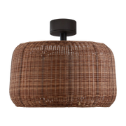 Aluminium triac dimmable led ceiling light with brown shade rotin 50x43cm Fora - Bover