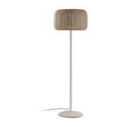 Lampadaire de jardin base en béton, structure blanche et abat-jour beige clair 165cm Fora - Bover
