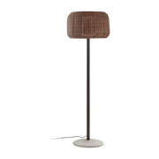 Non-dimmable floor lamp base in concrete, graphite structure and brown shade 165cm Fora - Bover
