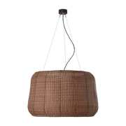 Lampada a sospensione in alluminio grafite e marrone rotin 90x250cm Fora - Bover