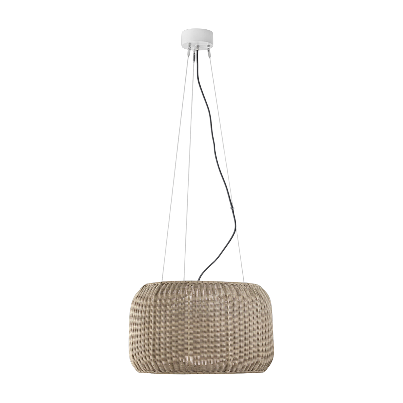 Suspension led dimmable triac en aluminium blanc et abat-jour beige clair 50x184cm Fora - Bover