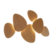 6-screen dimmable triac wall light in natural oak 89x53cm Tria - Bover