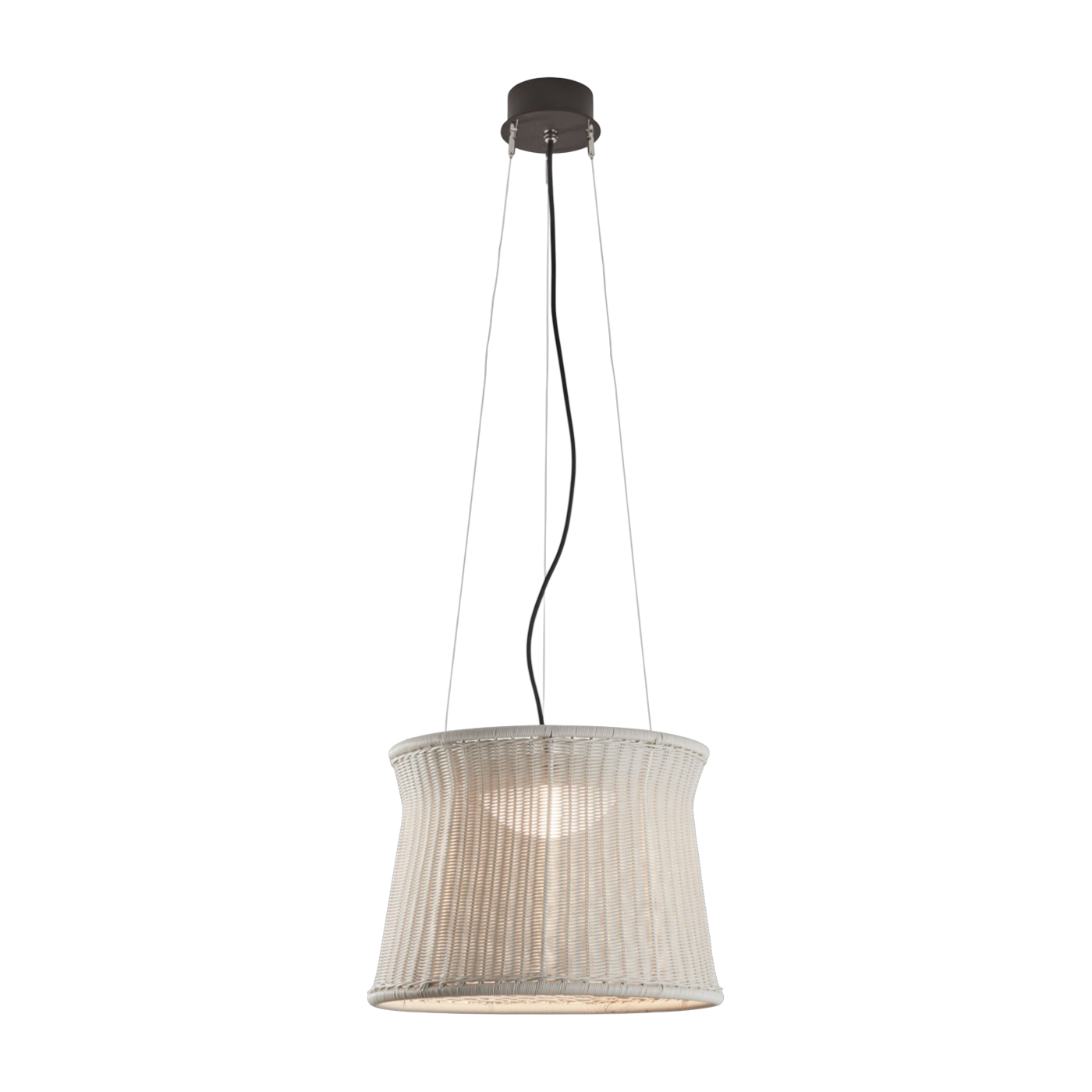 Suspension dali dimmable en aluminium blanc et fibres synthétiques ivoire 45cm Syra - Bover