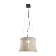 Lampada a sospensione in alluminio bianco e fibra sintetica avorio da 45 cm Syra - Bover