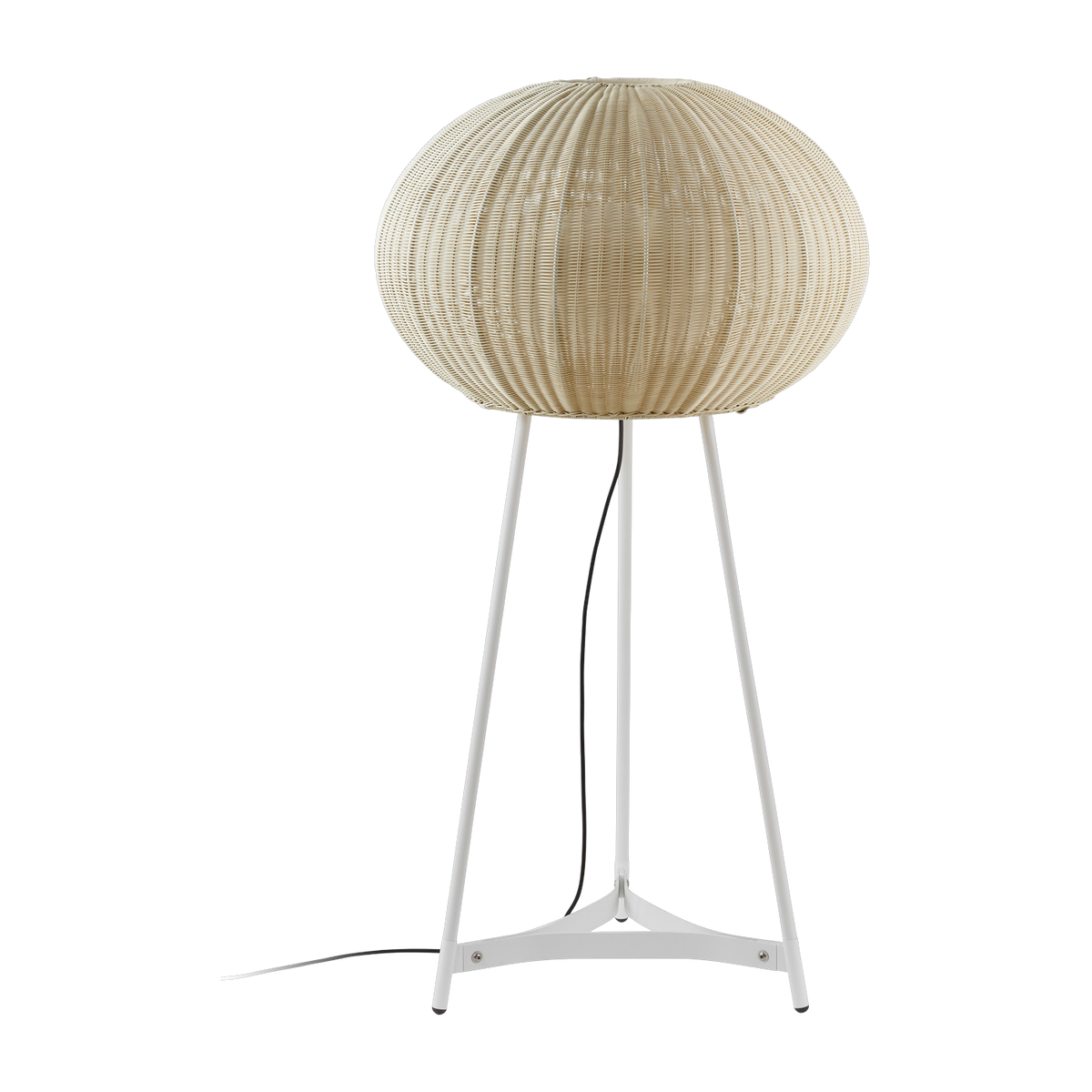 Lampadaire d'extérieur non dimmable en aluminium blanc et abat-jour ivoire 133cm Garota P/02 - Bover