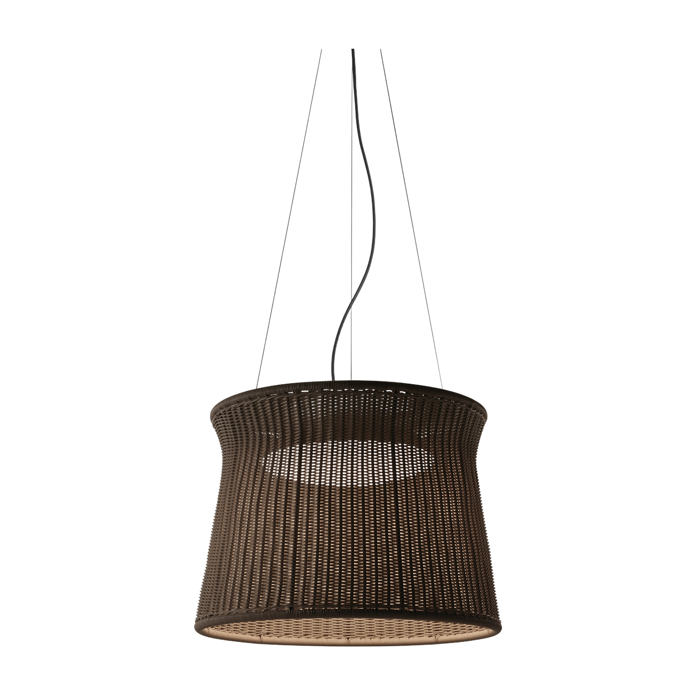 Suspension d'extérieur dali dimmable en aluminium et fibres synthétiques marron 60cm Syra - Bover