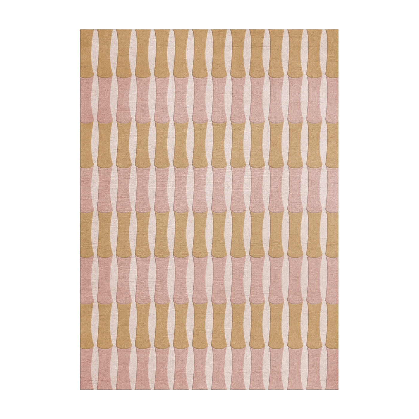 Tappeto rettangolare in lana tufted rosa bosco 180x270cm Bamboo - Layered