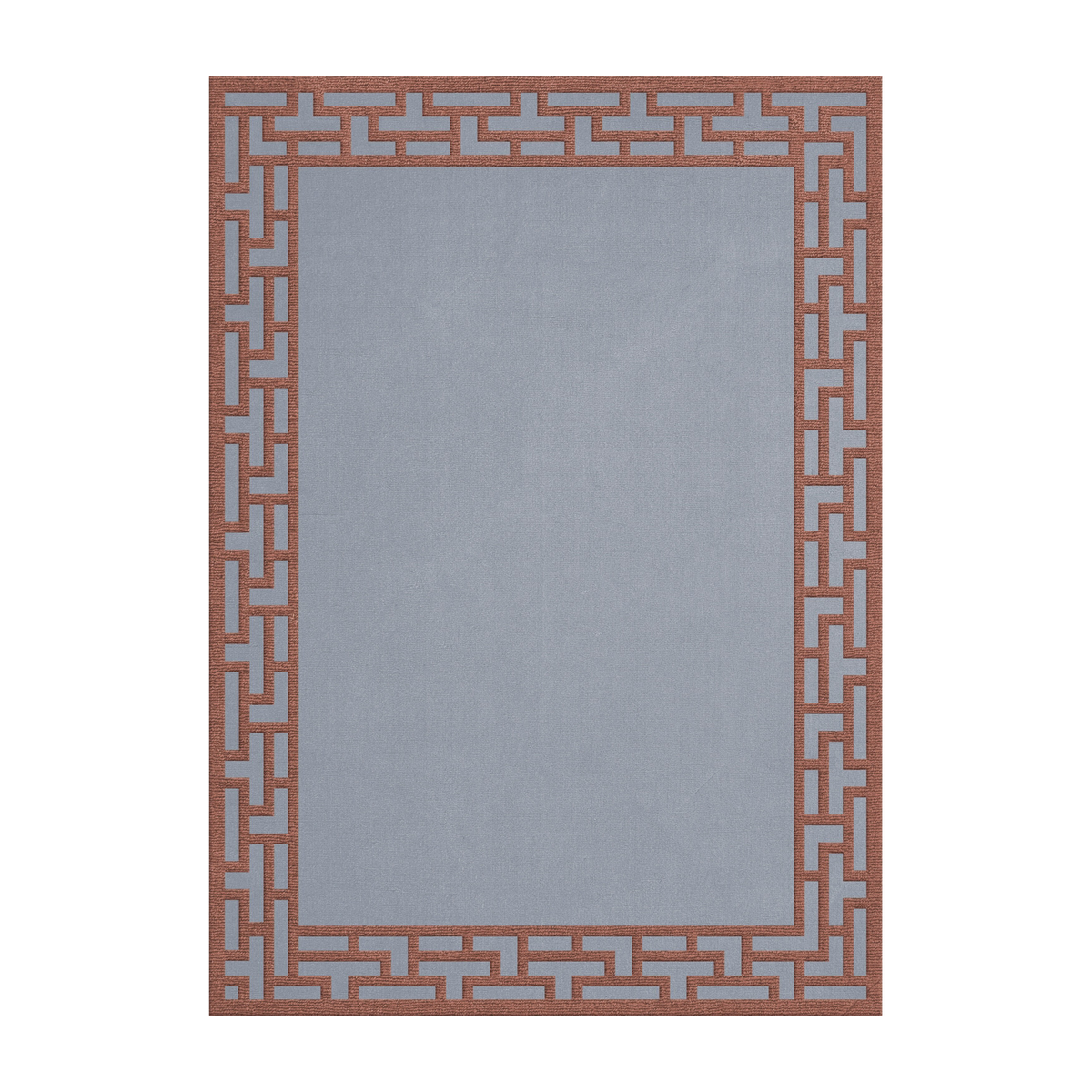 Tappeto rettangolare in lana tufted blu ruggine 250x350cm Indocine - Layered