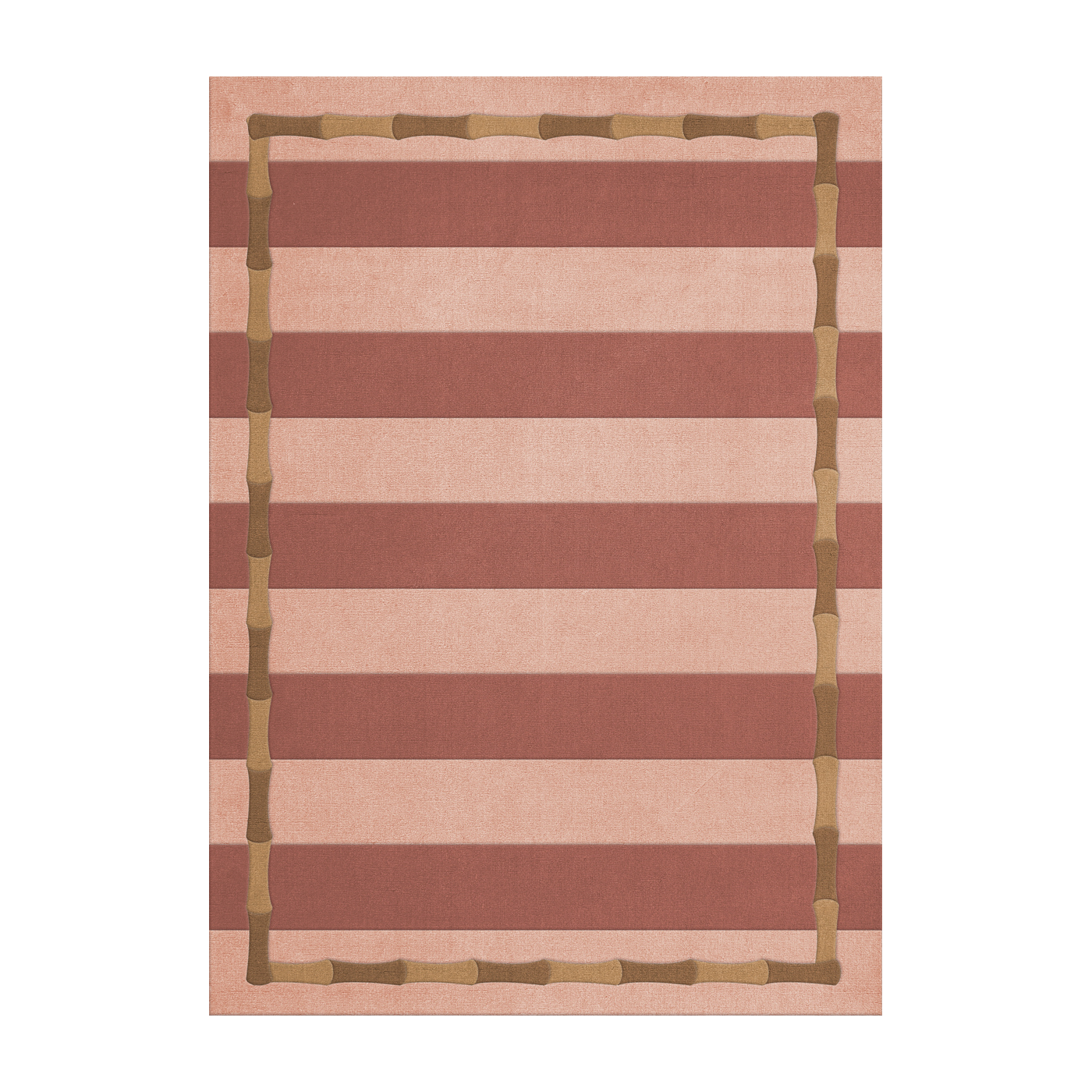 Tappeto rettangolare in lana a righe in terracotta 180x270cm Bamboo - Layered