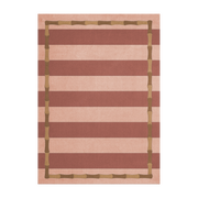 Alfombra rectangular de lana a rayas terracota 180x270cm Bamboo - Layered