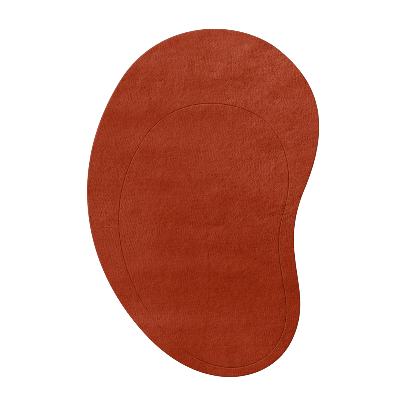 Organic wool tufted rug in tomato red 265x400cm Residue - Layered