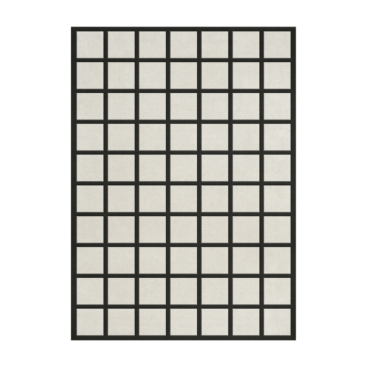 Alfombra rectangular de lana a cuadros tufted blanca 200x300cm Avenue - Layered