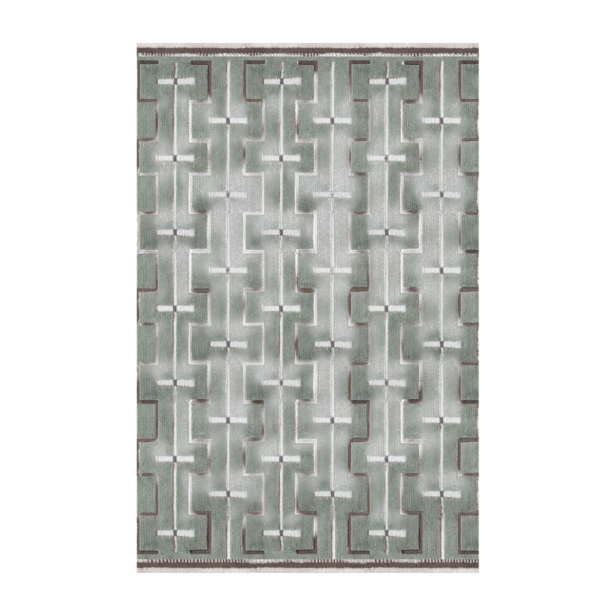 Sage tufted wool rectangular rug 250x350cm Johanna - Layered