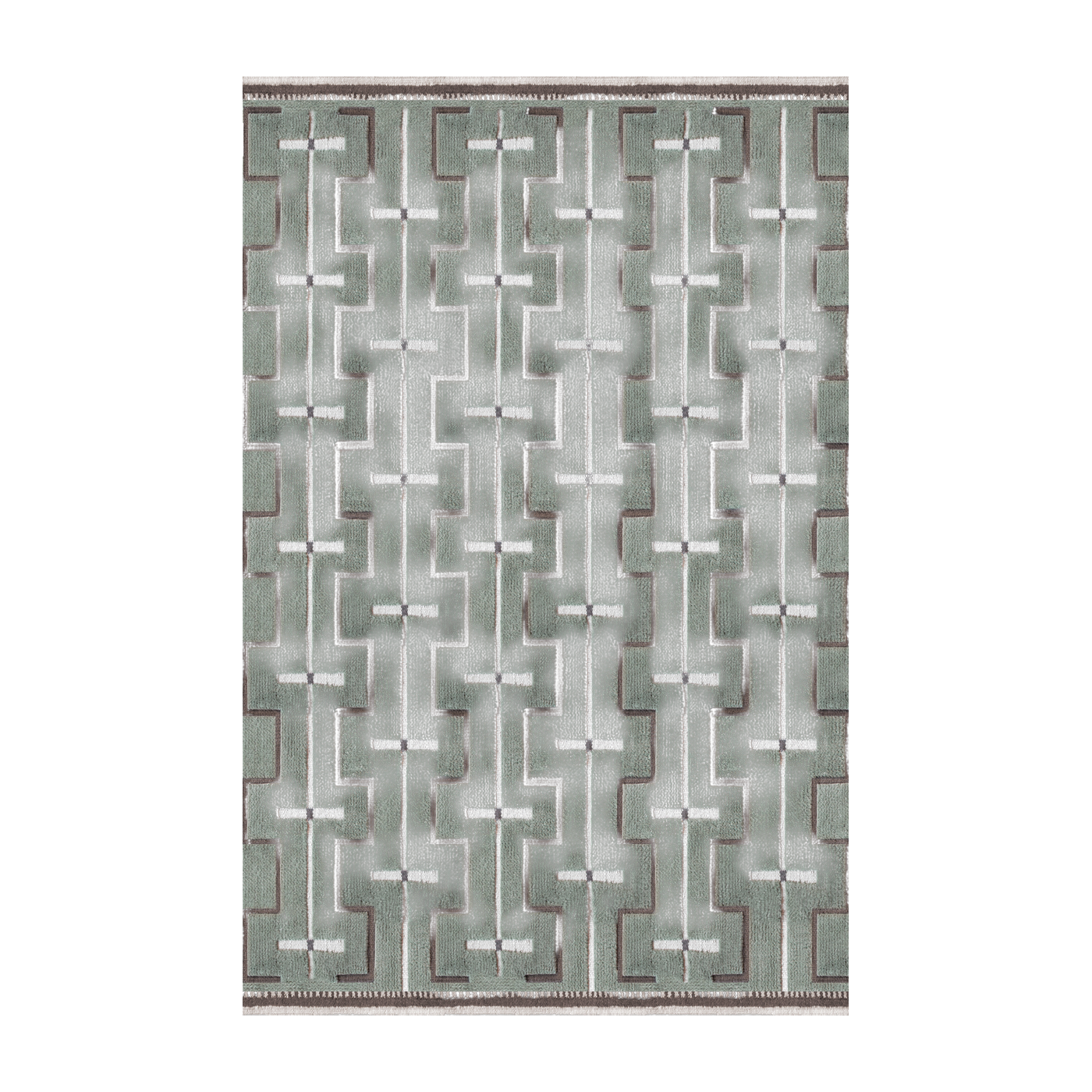 Sage tufted wool rectangular rug 180x270cm Johanna - Layered