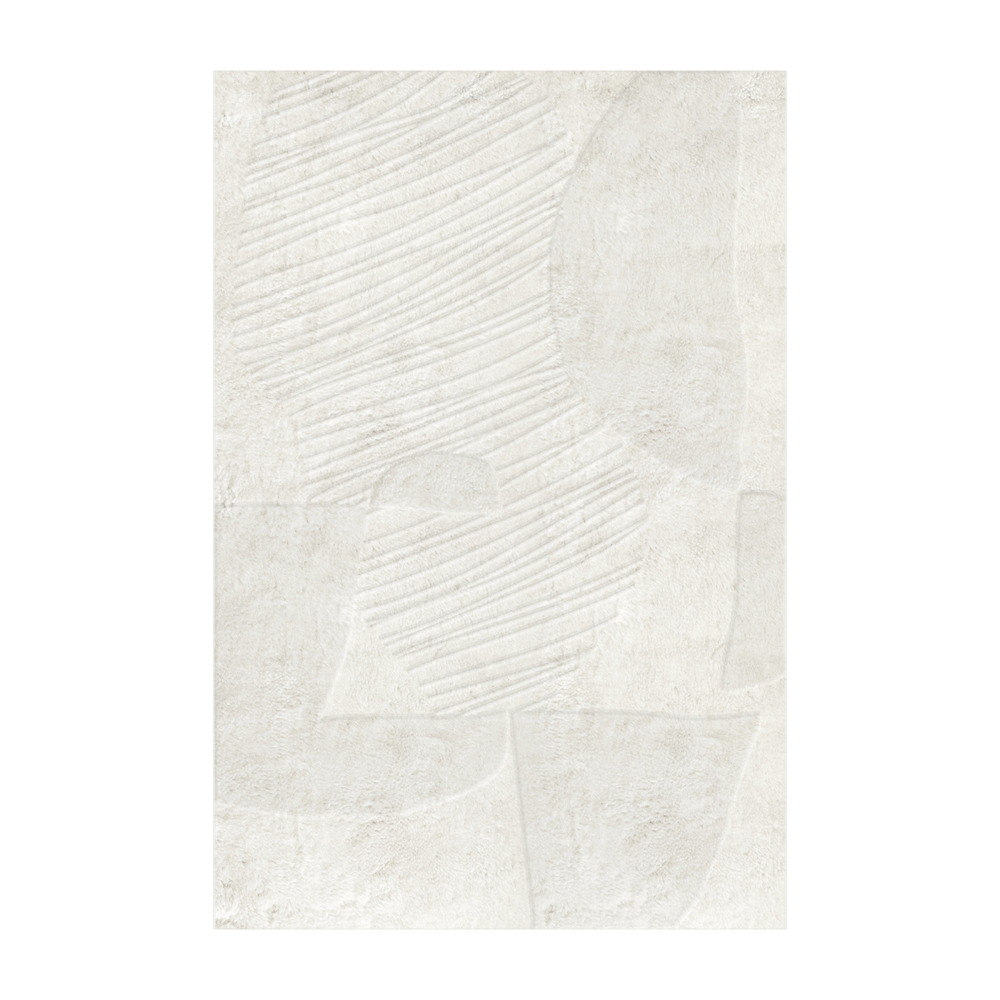 Alfombra rectangular de lana blanco hueso 250x350cm Artisan Guild - Layered