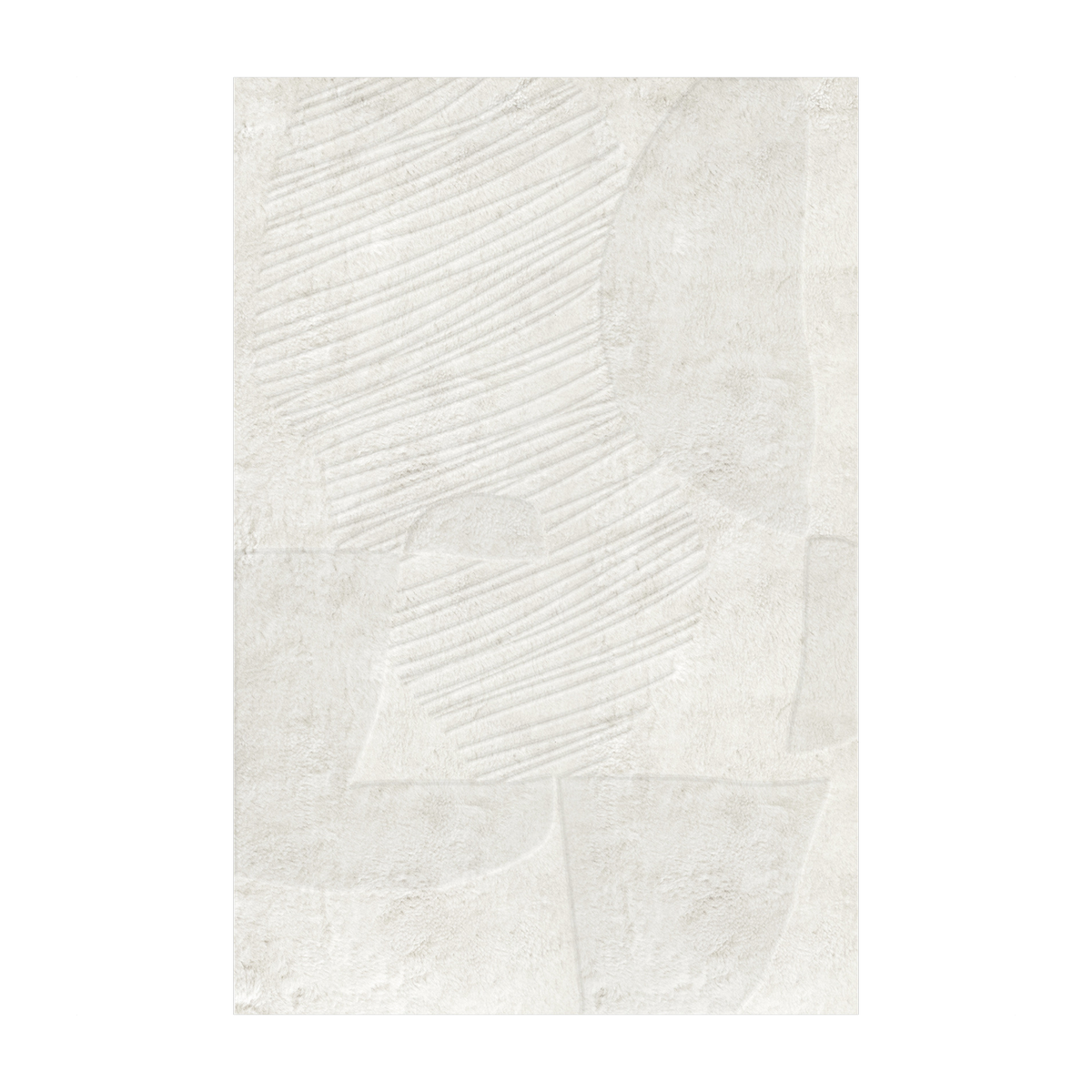 Alfombra rectangular de lana blanco hueso 180x270cm Artisan Guild - Layered