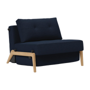 Schlafsessel mit Eichenfuß und Stoff mixed dance blue 90-200cm Cubed 02 - -. Innovation Living