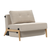 Schlafsessel mit Eichenfuß und Blida-Stoff sand grey 90-200cm Cubed 02 - -. Innovation Living