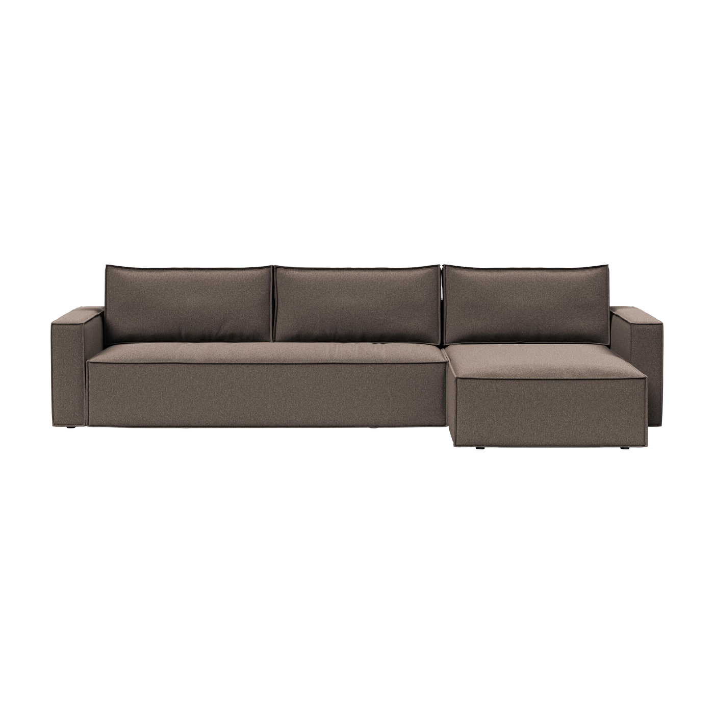 Sofa d' angle umwandelbar bouclé taupe 145-300cm Newilla - Innovation Living