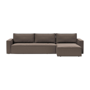 Divano letto angle bouclé taupe 145-300cm Newilla - Innovation Living
