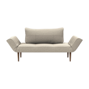 Schlafsofa mit dunklen Stylettofüßen und beigem Bouclé 70-200cm Zeal - -. Innovation Living
