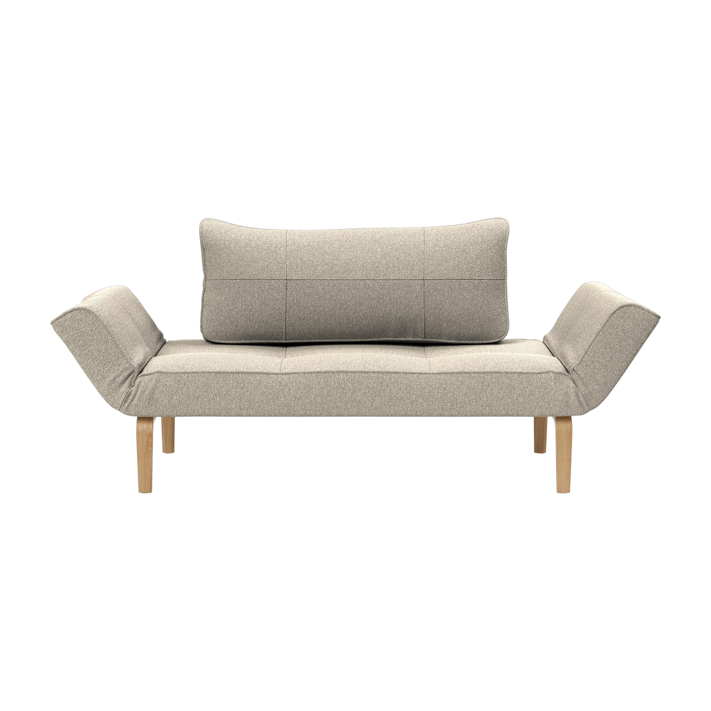 كنبة قابلة للتحويل بأرجل من خشب البلوط و bouclé beige 70-200 سم Zeal - Innovation Living