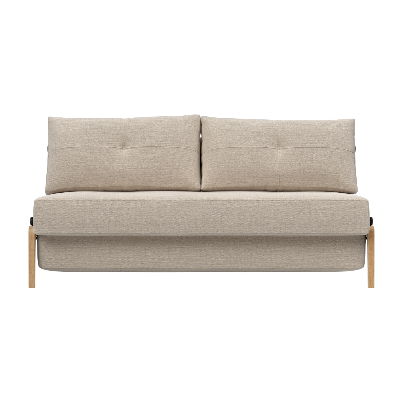 أريكة قابلة للتحويل مع قاعدة خشب البلوط وقماش blida sand grey 160-200 سم Cubed 02 - Innovation Living
