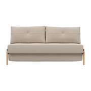 Schlafsofa mit Eichenfuß und Blida-Stoff sand grey 160-200cm Cubed 02 - -. Innovation Living