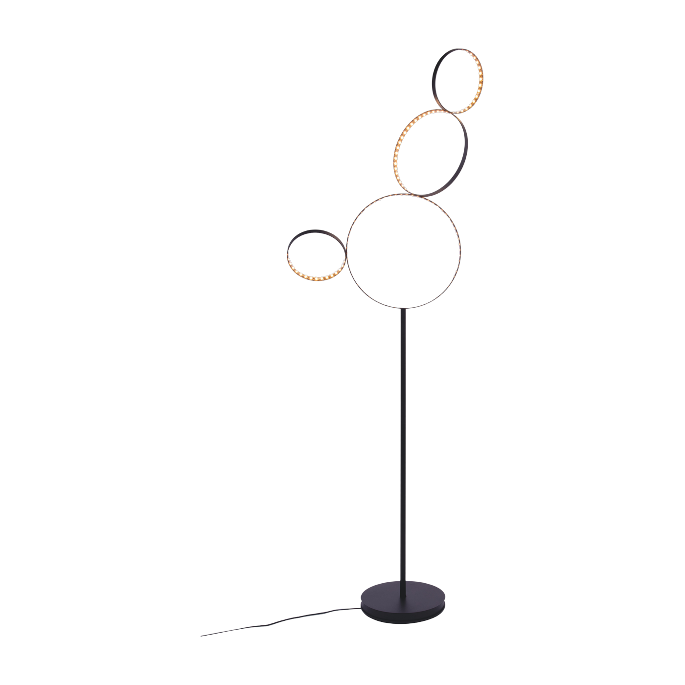 Lampada da terra in acciaio nero 80x202cm Pico 5 - Le deun